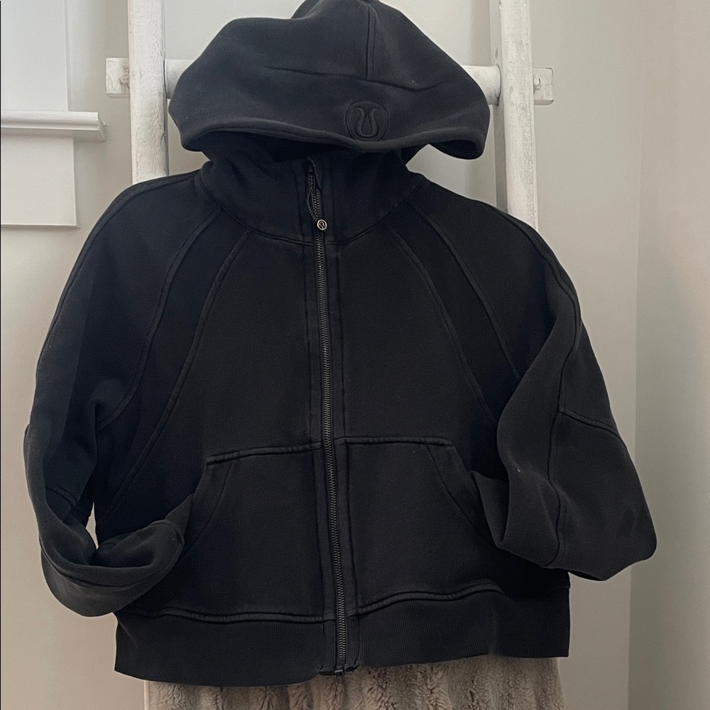 Black Hooded Zip-Up Jacket
